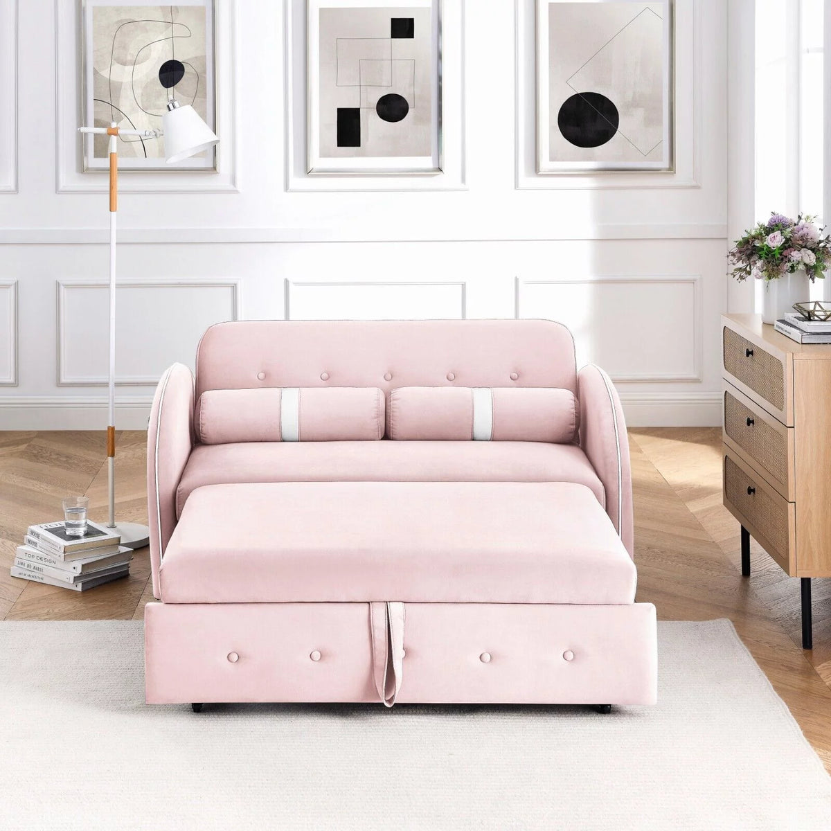 Velvet Convertible Sleeper Sofa Bed D22310