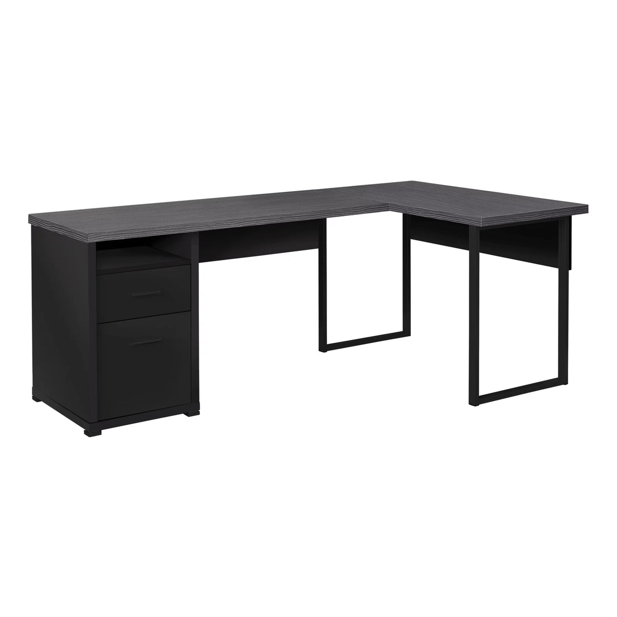 Black And Grey L Shape Corner Computer Desk K777