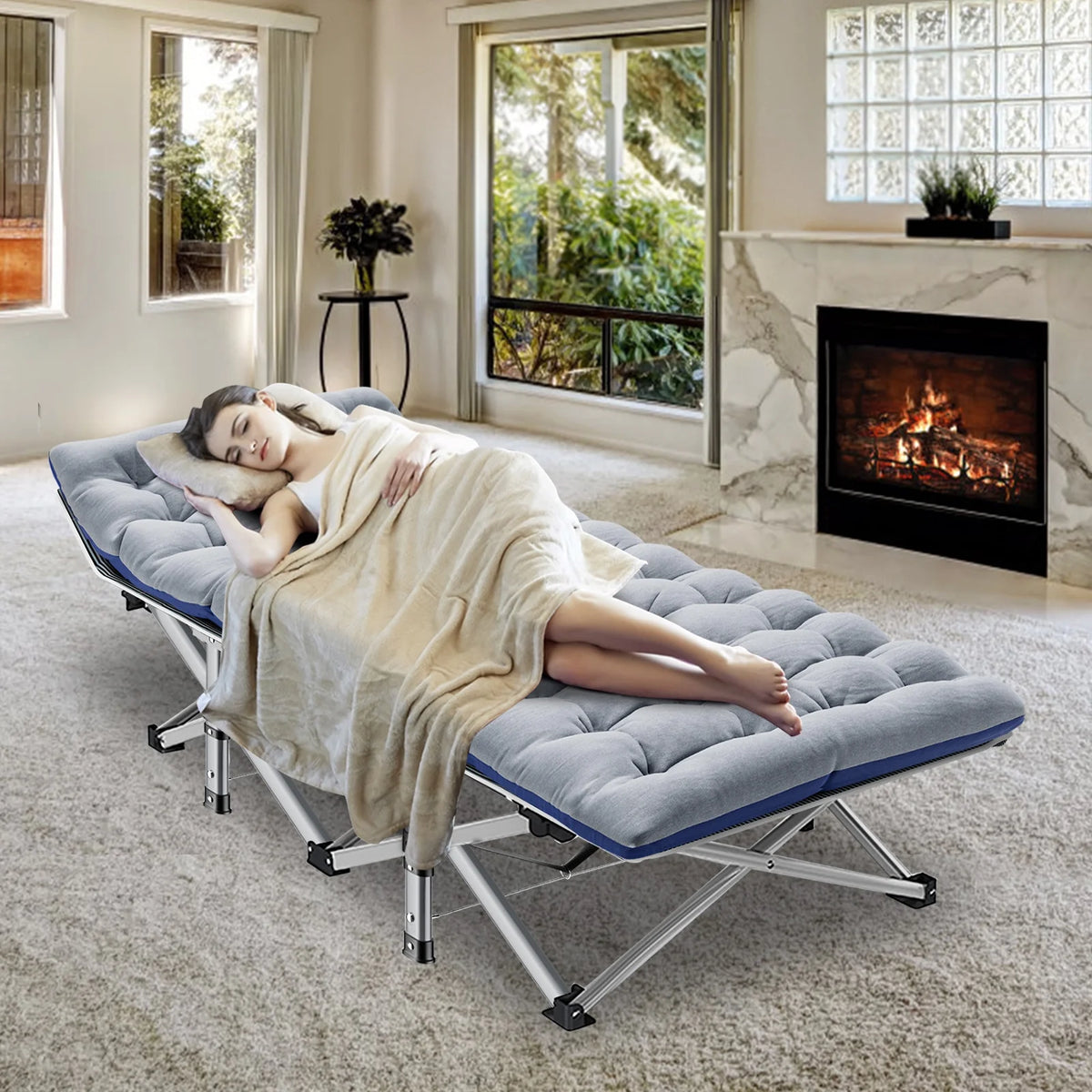 Camping Cot with Removable Pearl Pad & Carry Bag V68739