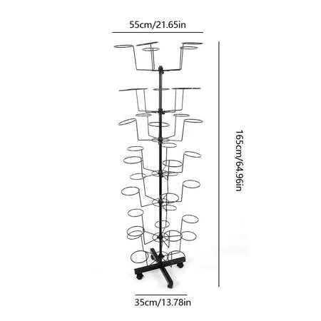 7 Tier Rotating Hat Rack Stand with 35 Hooks White B29730