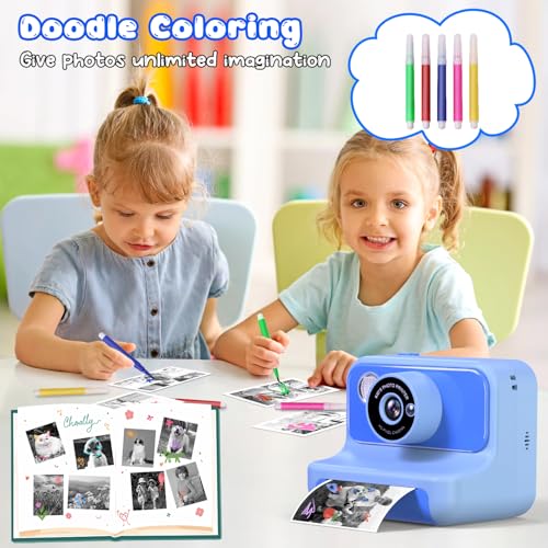 Blue Instant Print Kids Camera with 32GB Card N54018