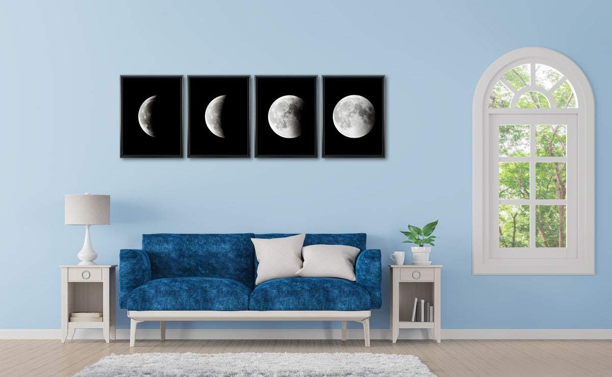 Moon Large Modern Giclee Canvas Prints Abstract Space Paintings on Stretched and Framed Canvas Wall Art U74812