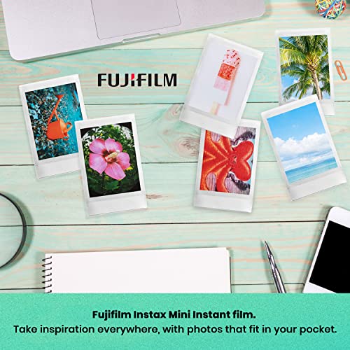 Instant Film Camera Pastel Blue with Twin Pack Instant Film 20 Prints and Case D747067