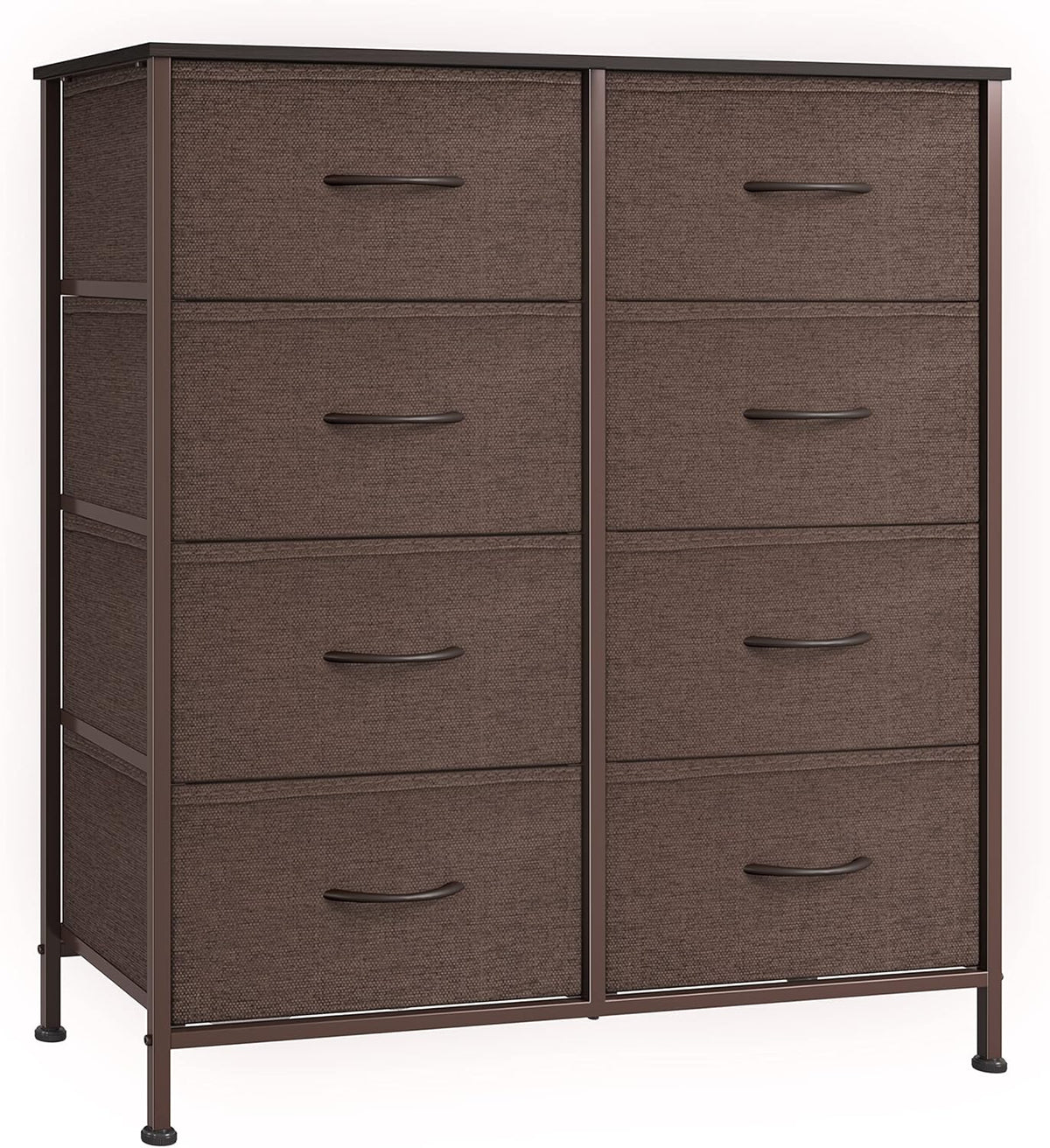 Black 8 Drawer Fabric Storage Tower with Wood Top O74693