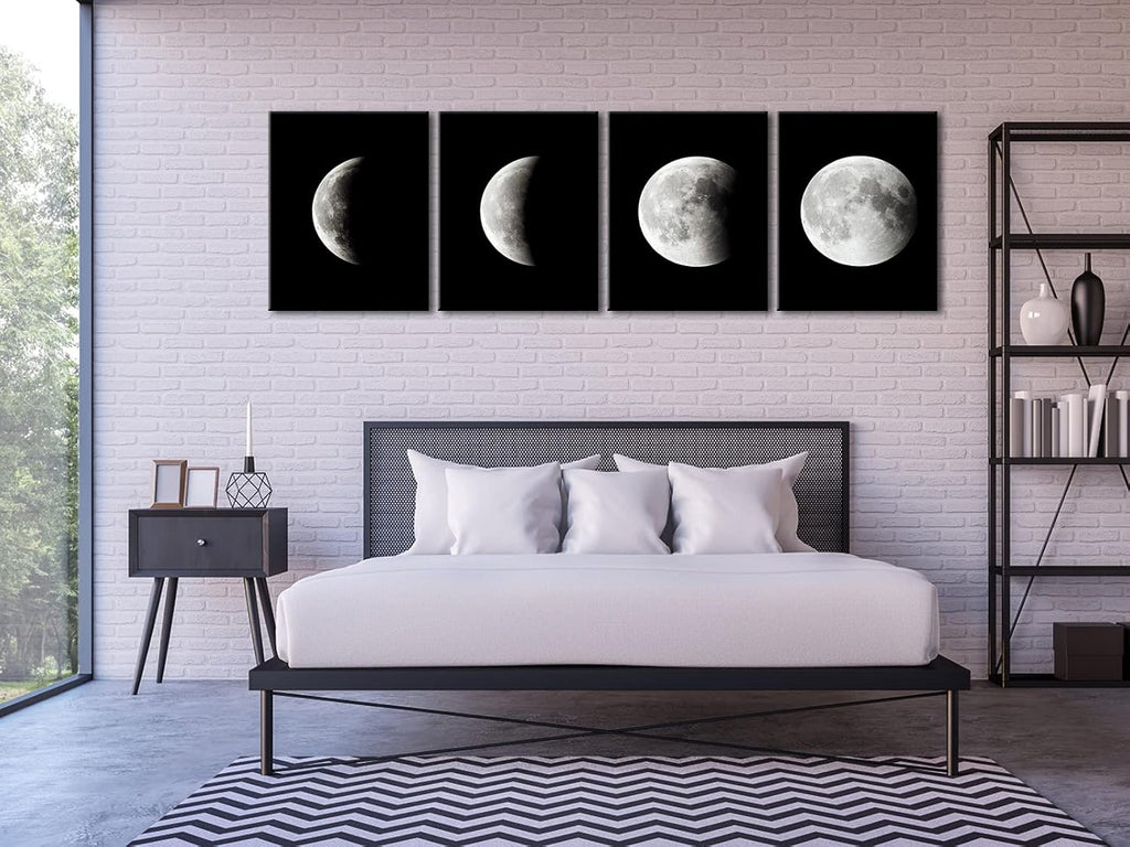 Moon Large Modern Giclee Canvas Prints Abstract Space Paintings on Stretched and Framed Canvas Wall Art U74812
