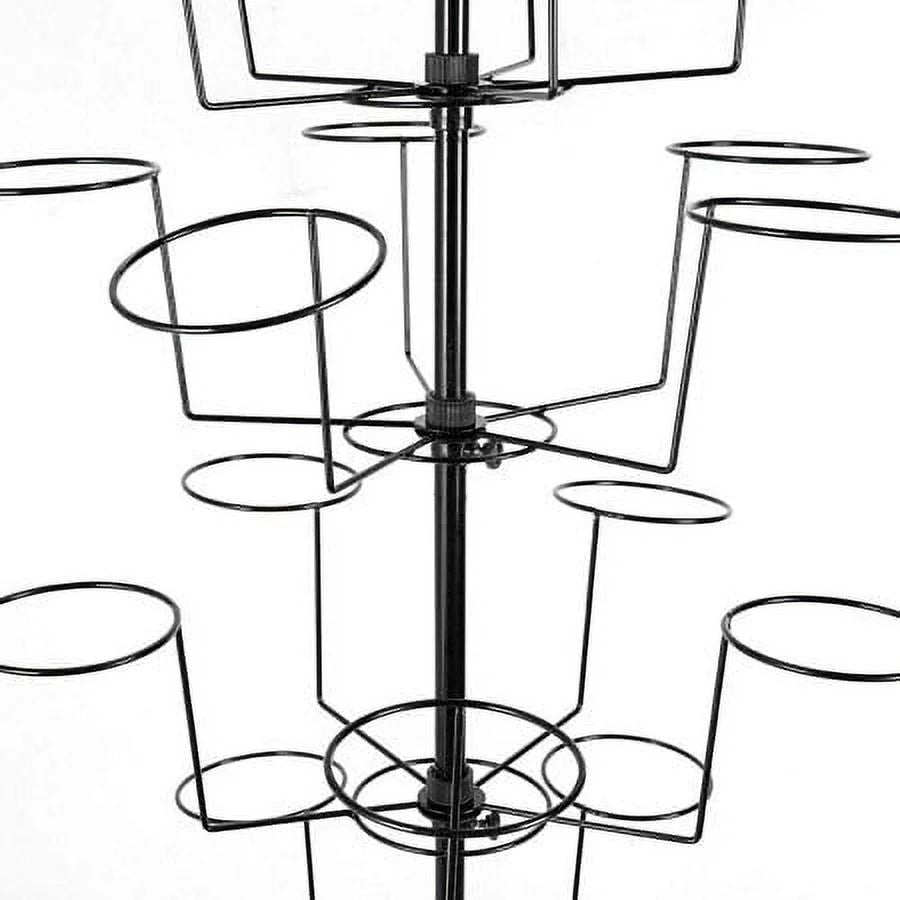 7 Tier Rotating Hat Rack Stand with 35 Hooks White B29730