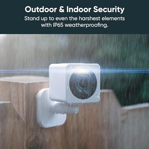1080p Indoor/Outdoor Wi-Fi Security Camera with Color Night Vision, White (2-Pack) O371766
