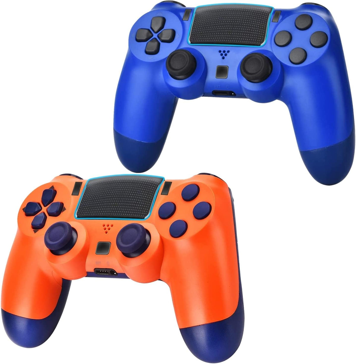 2 Pack Wireless Controller Gamepad with Charging Cable and Two Motors (Titanium Blue and Jet Black) V5249