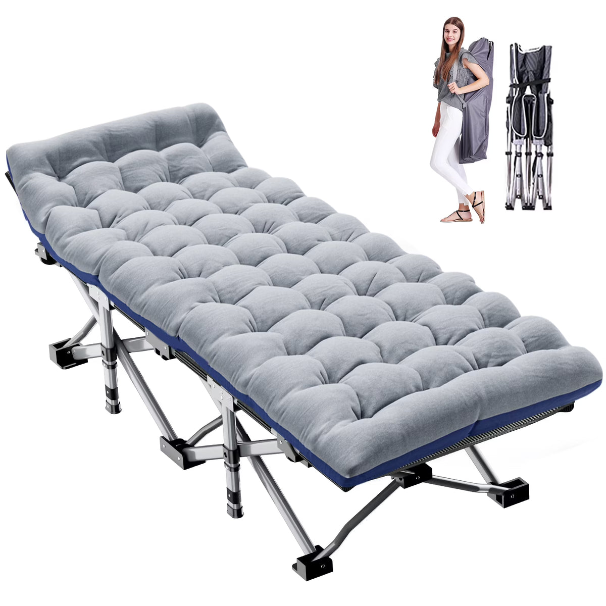 Camping Cot with Removable Pearl Pad & Carry Bag V68739