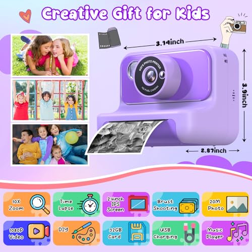 Blue Instant Print Kids Camera with 32GB Card N54018