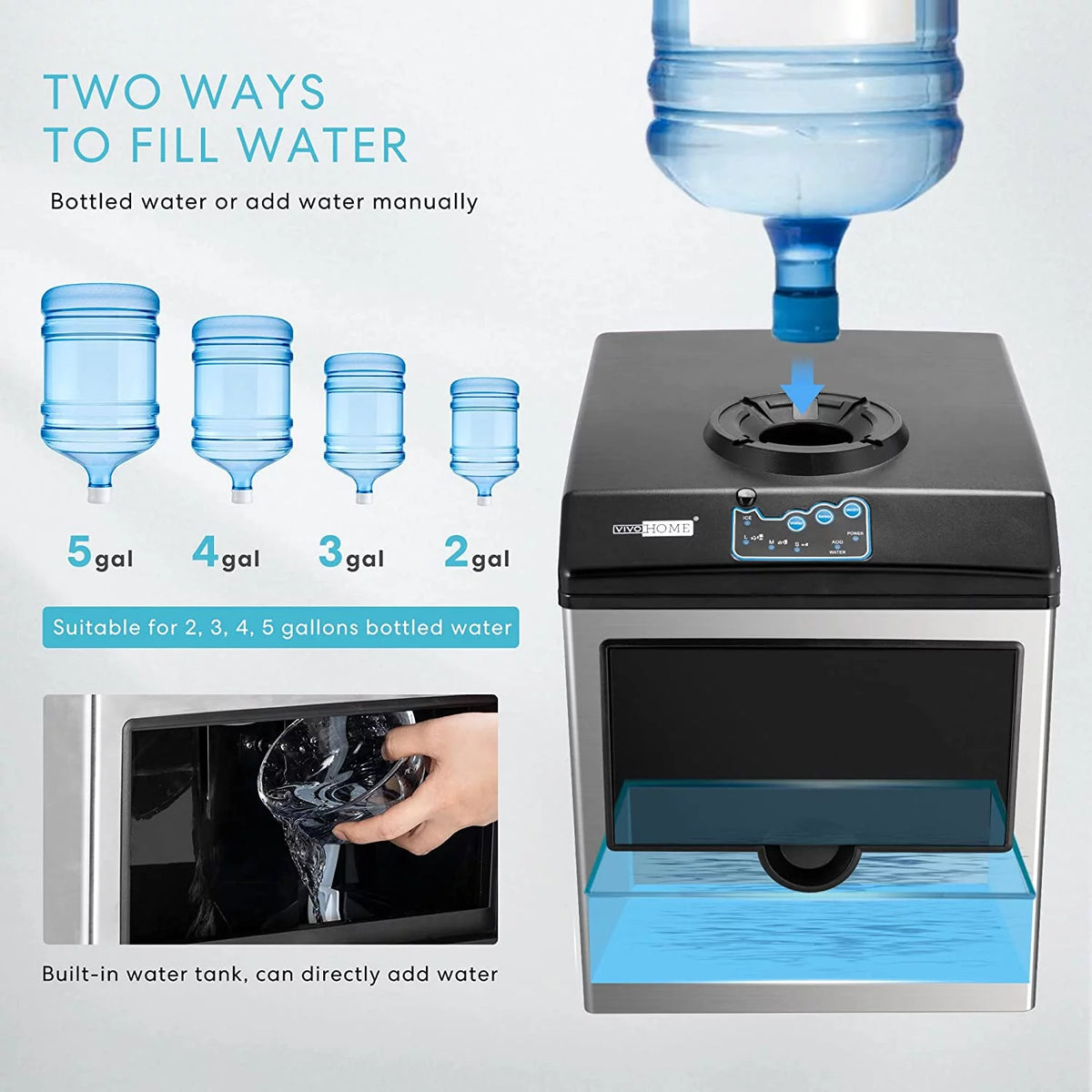 Electric 2 in 1 Countertop Ice Maker with Water Dispenser N5274