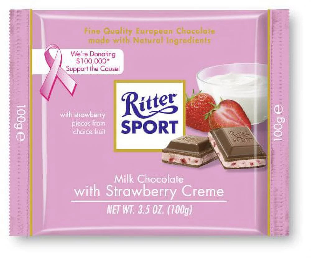 Milk Chocolate with Strawberry Creme Bars 3.5 Ounce Pack of 12 P232