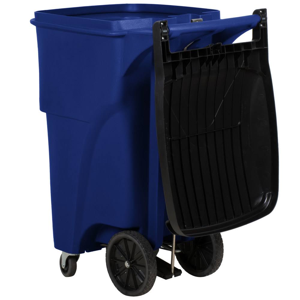 Blue Rectangular Rollout Trash Can C481