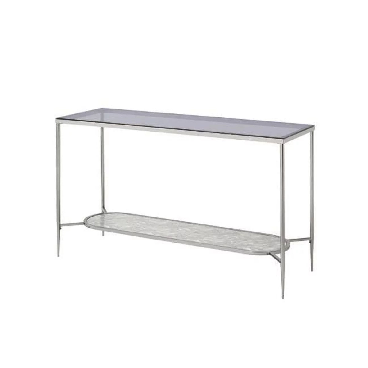 Glass and Chrome Sofa Table Z4015