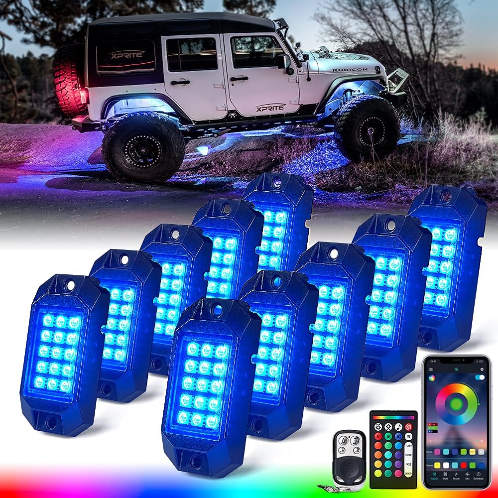 Multicolor Bluetooth LED Rock Lights Kit 6 PCS O336028