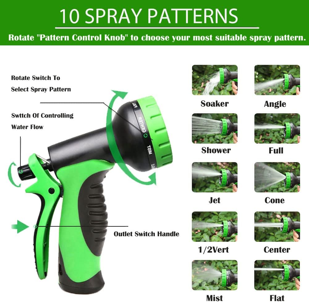 Expandable Garden Hose 75FT Pack of 2 with Spray Nozzle Z849