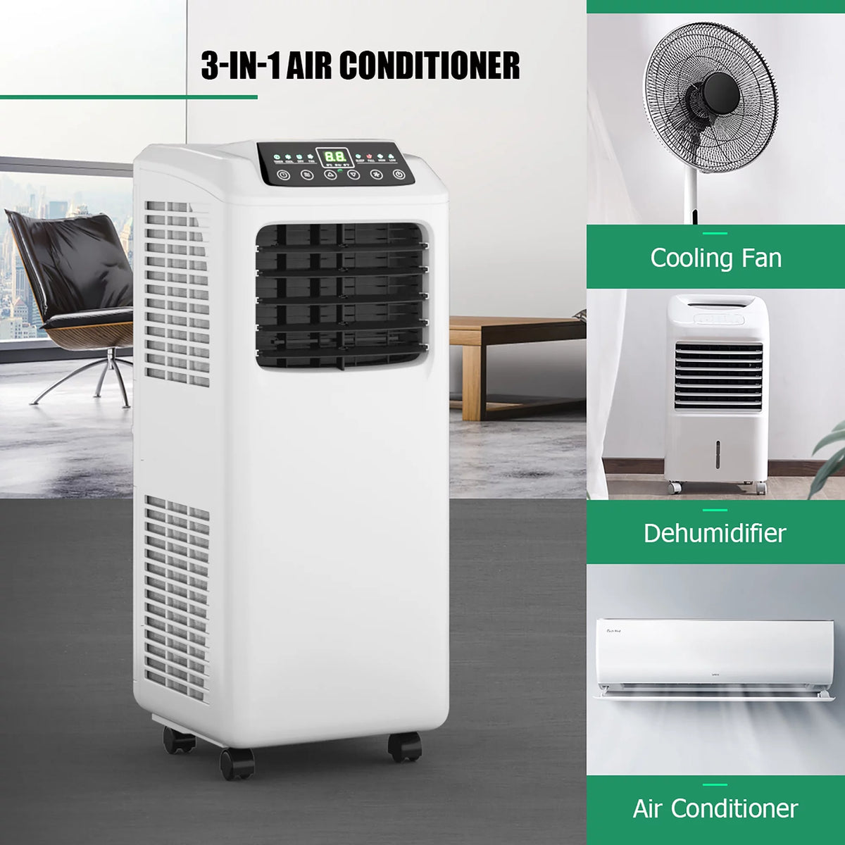 5500 BTU Portable Air Conditioner & Dehumidifier with Window Kit W547091