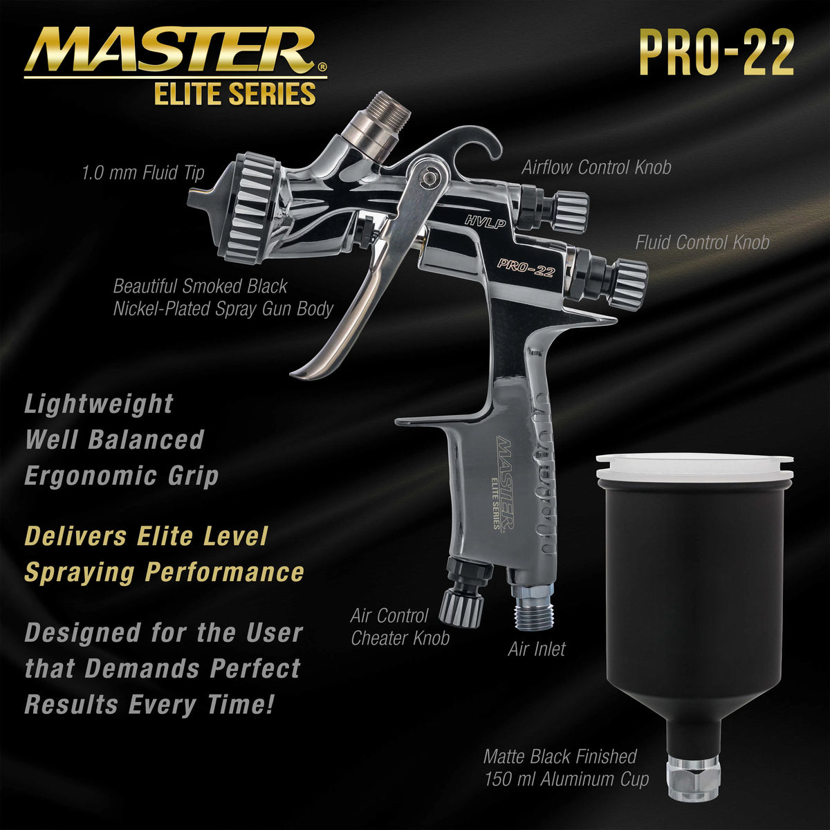 HVLP Touch Up Spray Gun with 1.0mm Tip and Air Pressure Regulator Gauge N66464